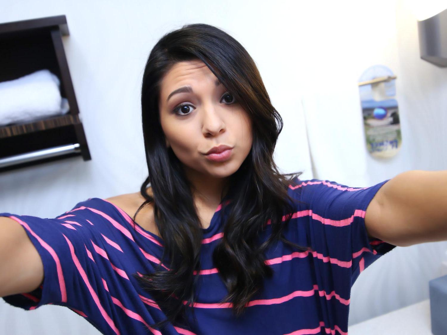 10P Hot coed Serena Torres takes a big cock in her first porn shoot