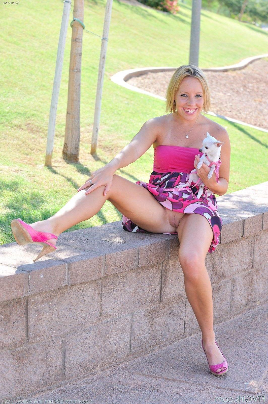 20P Pictures of ftv girl Shannon playing with her pussy outside