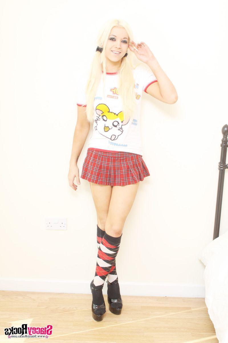 20P Pictures of teen Stacey Rocks dressed up as a hot schoolgirl