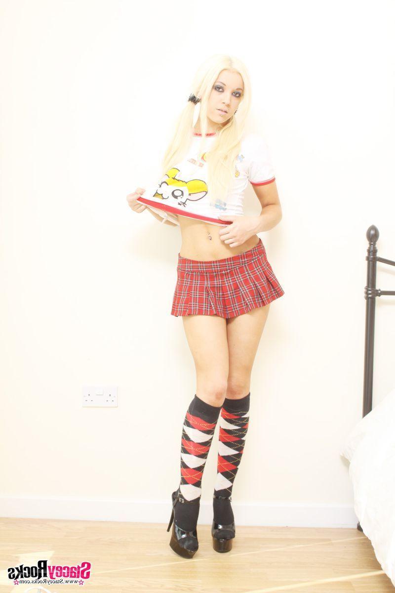 20P Pictures of teen Stacey Rocks dressed up as a hot schoolgirl