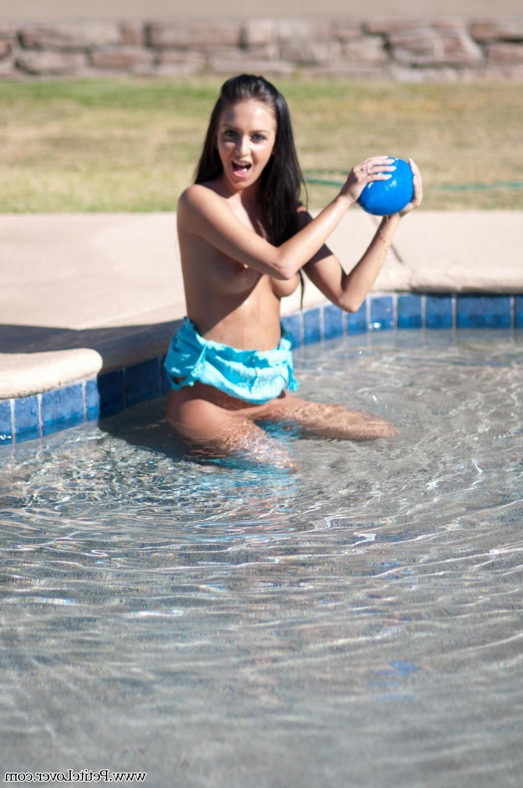 16P Stunning teen Stephanie spreads her pretty legs in the pool