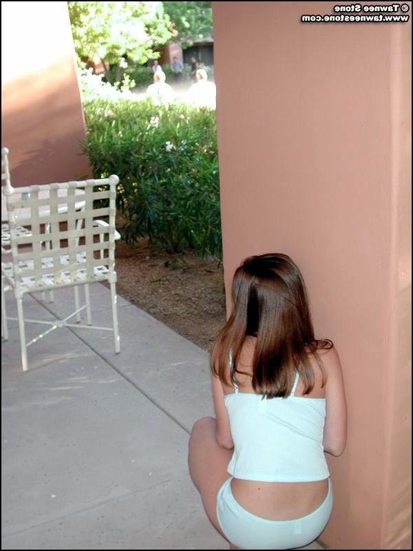 20P Pics of Tawnee Stone flashing outside