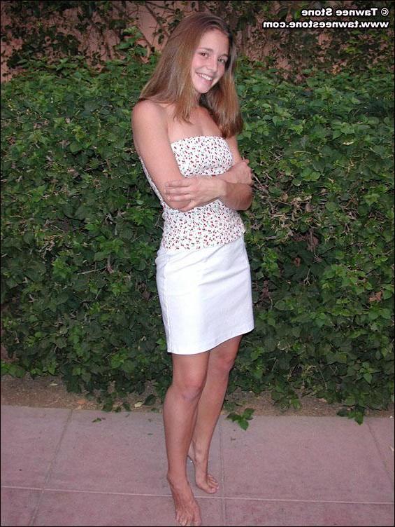 20P Pics of Tawnee Stone flashing her tits outside