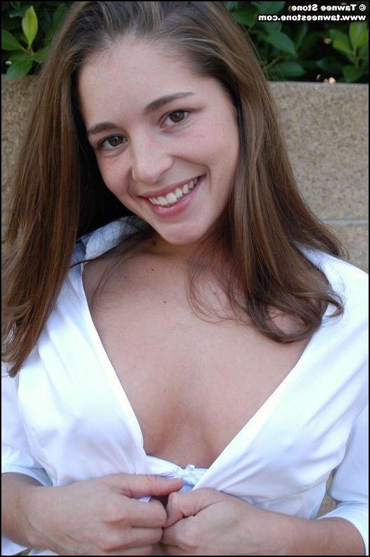 20P Pictures of teen porn girl Tawnee Stone exposing her tits outside