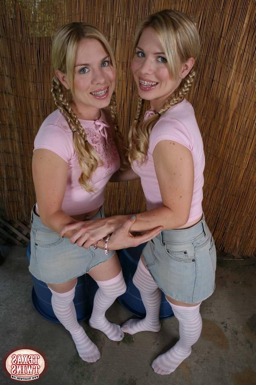 12P The hot blonde Texas Twins want to seduce you with their panties and socks