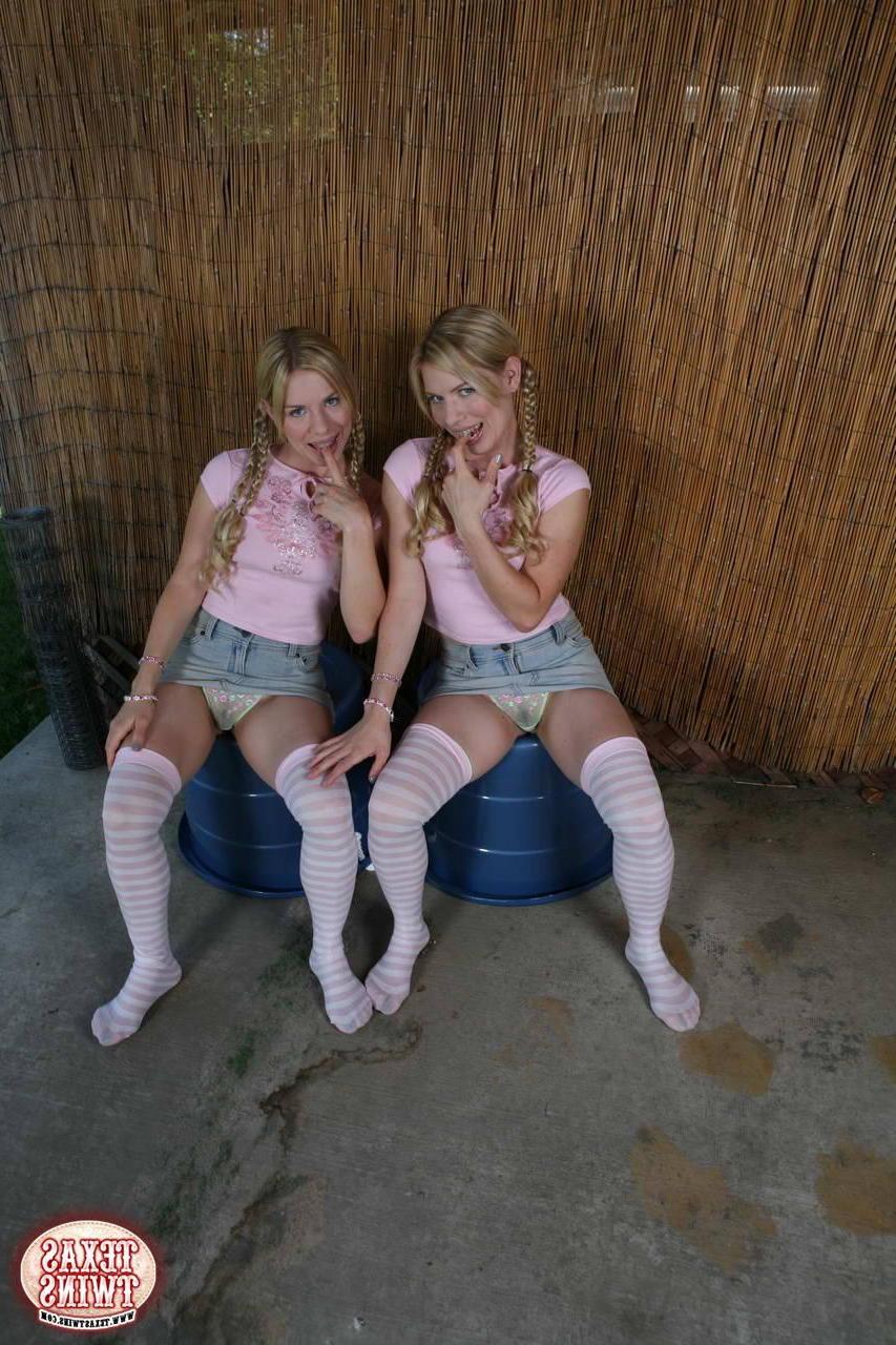 12P The hot blonde Texas Twins want to seduce you with their panties and socks