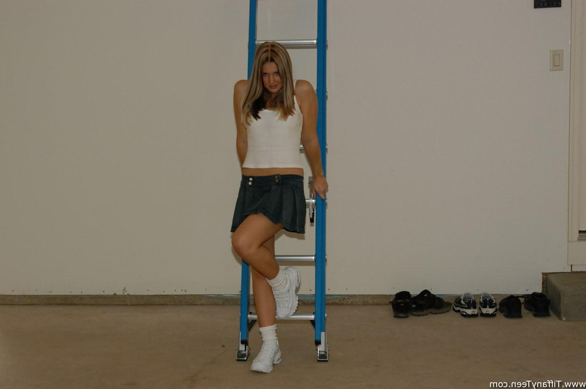 15P Tiffany Teen plays on a ladder