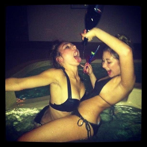 15P Hot party coeds get loose on camera and start stripping naked