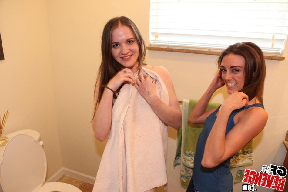 12P Brunette coed Cat Morris has a threesome with her hot friend