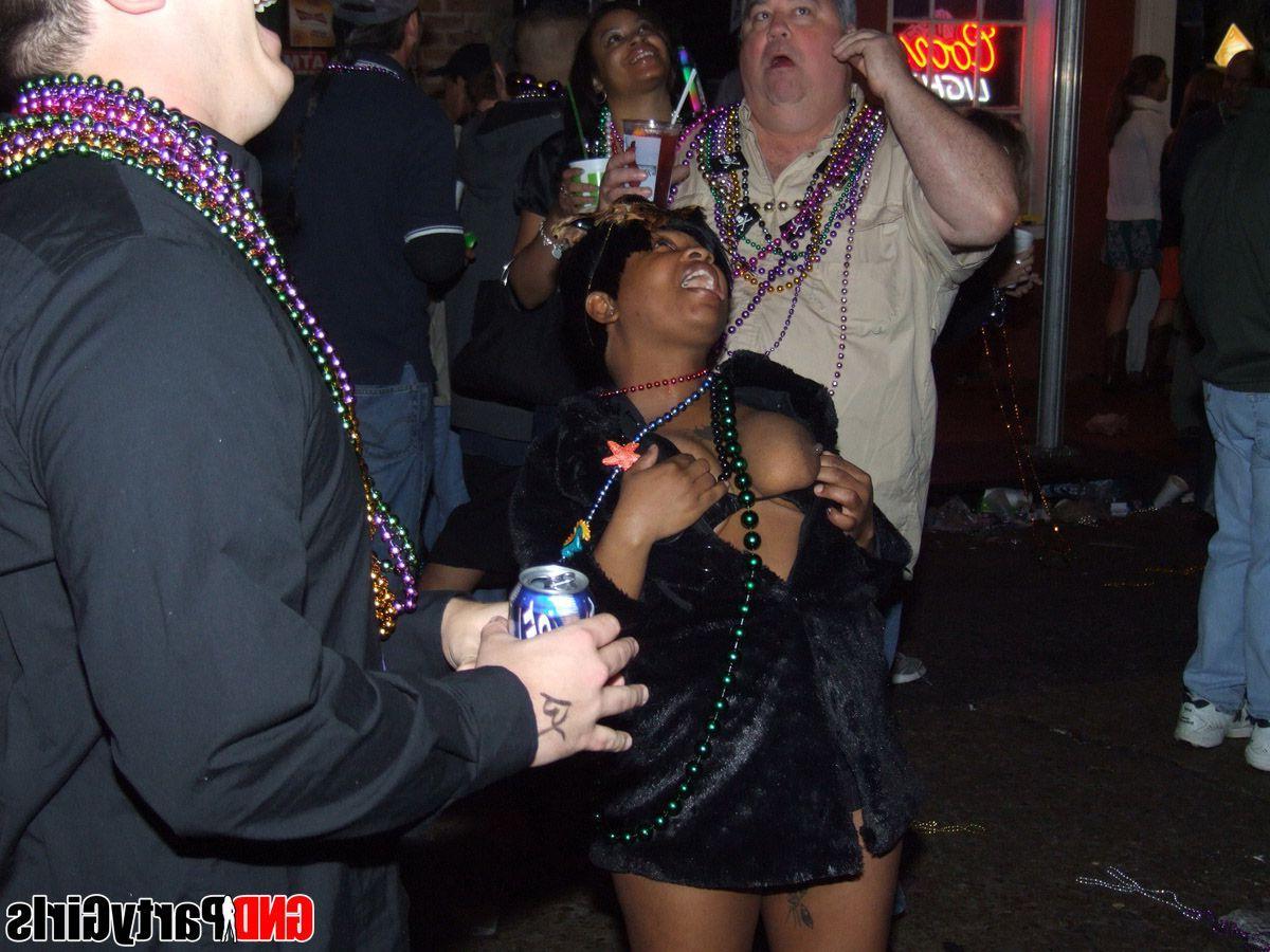 12P Pictures of party teens exposing their titties in public