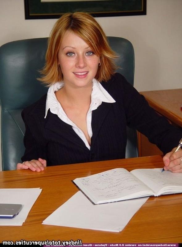 15P Lindsey Marshal poses as a sexy secretary
