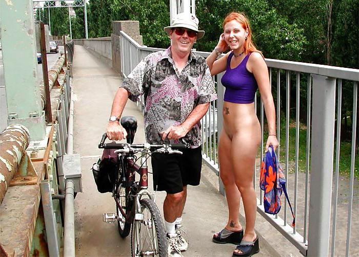 9P Flasher rachel out and about photos