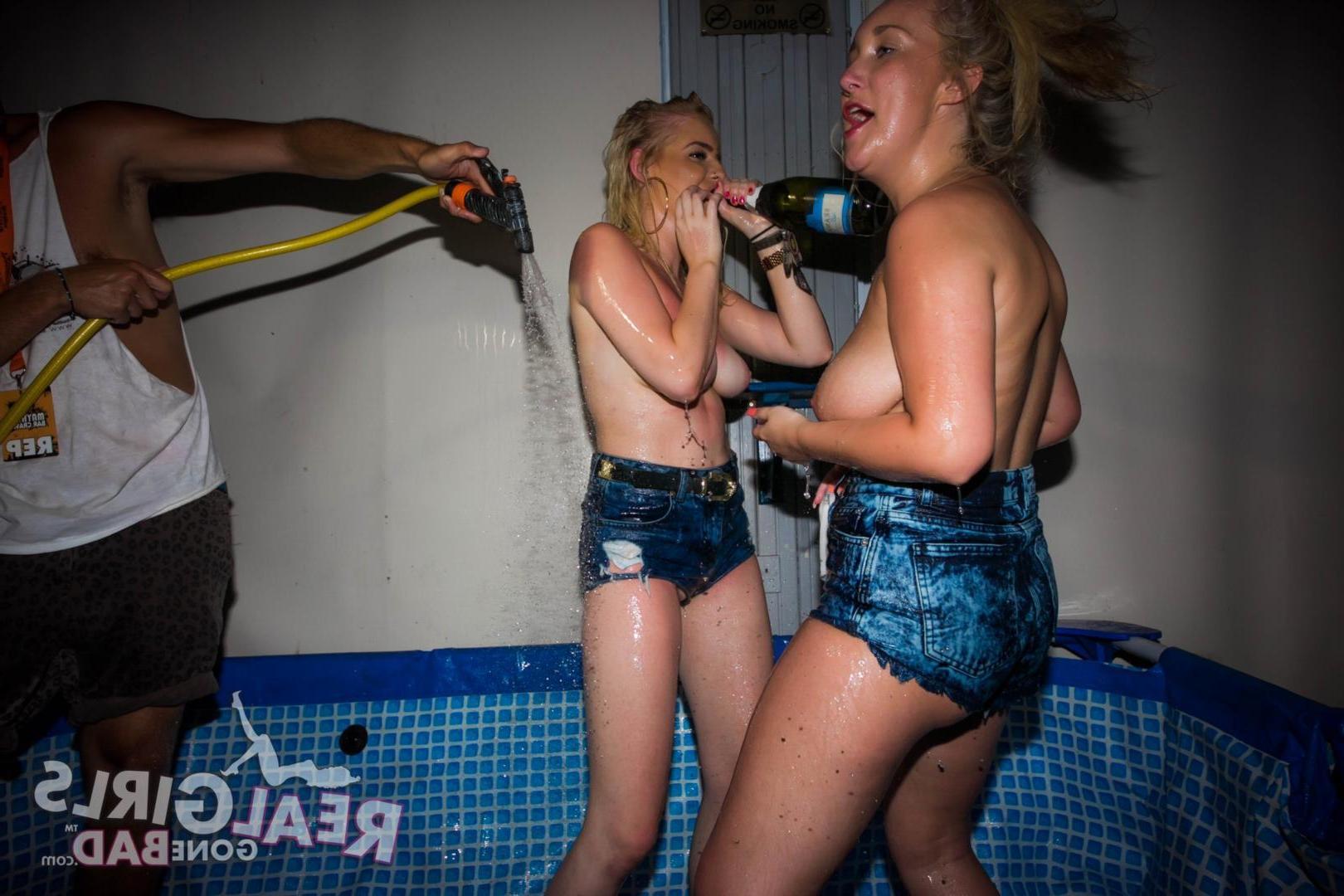 12P Hot college get topless after a wet t-shirt competition