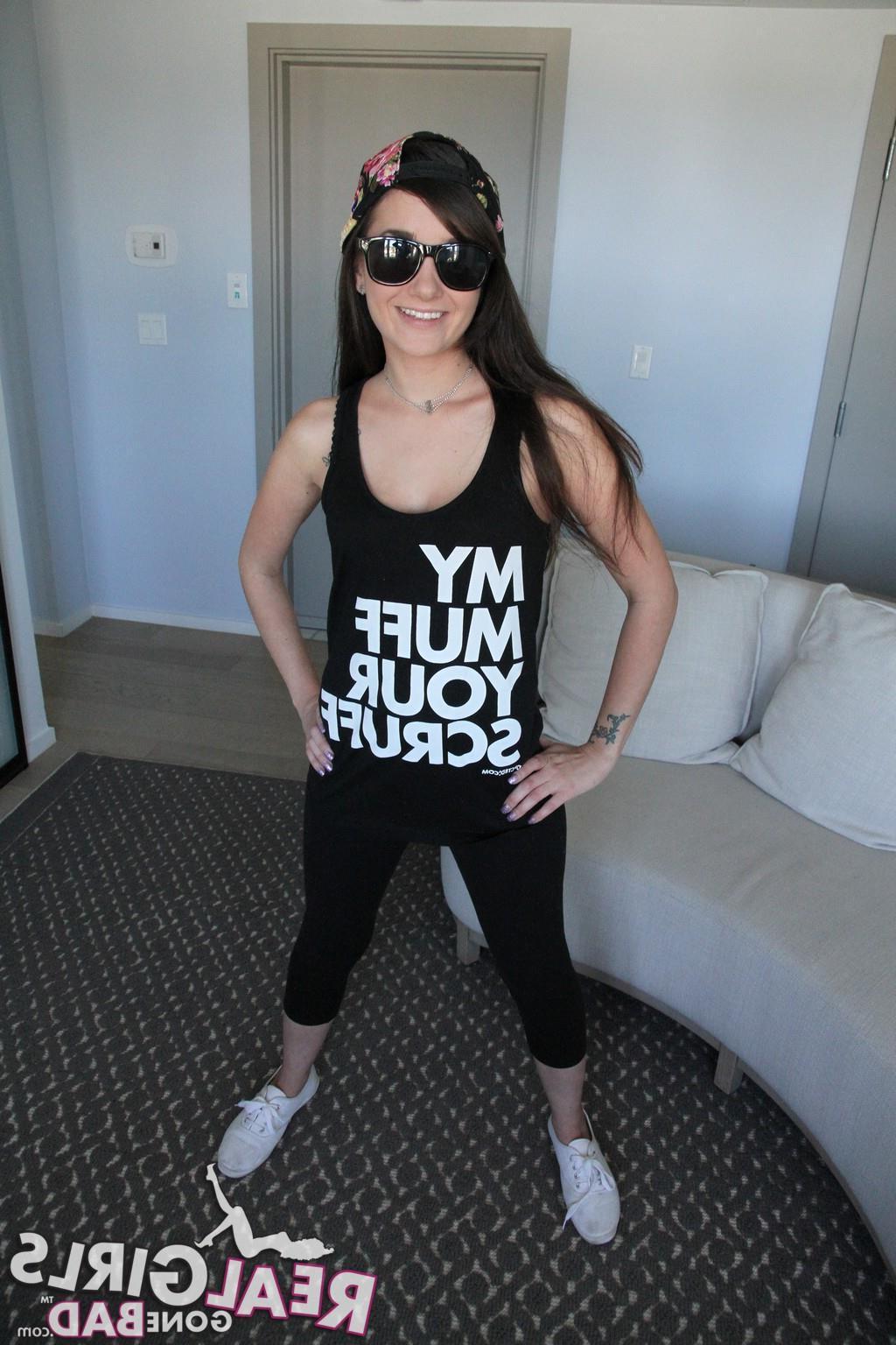 12P Cute brunette coed shows off her hot body on vacation