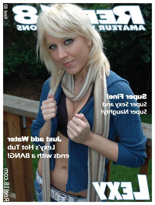 17P Pictures of a blonde bikini teen flashing in the back yard