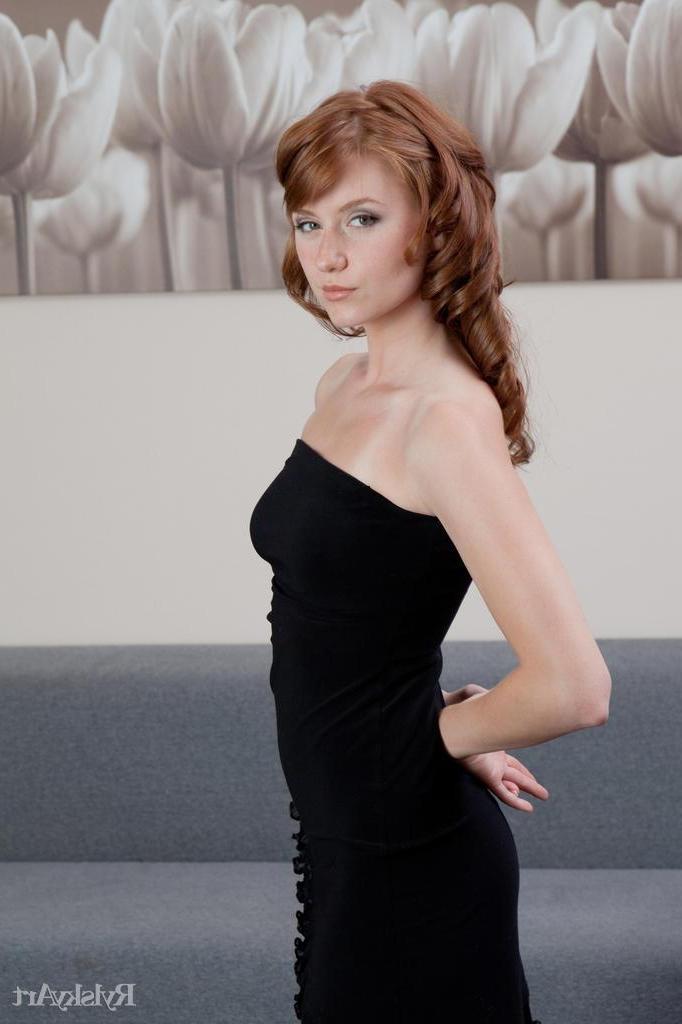 16P Redhead beauty Nomi seduces you with her pretty legs and tight pussy
