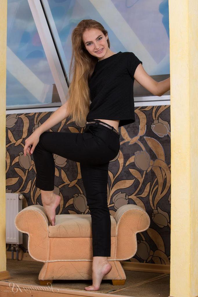16P Pretty teen Joan strips for you in "Better To Be Naked"