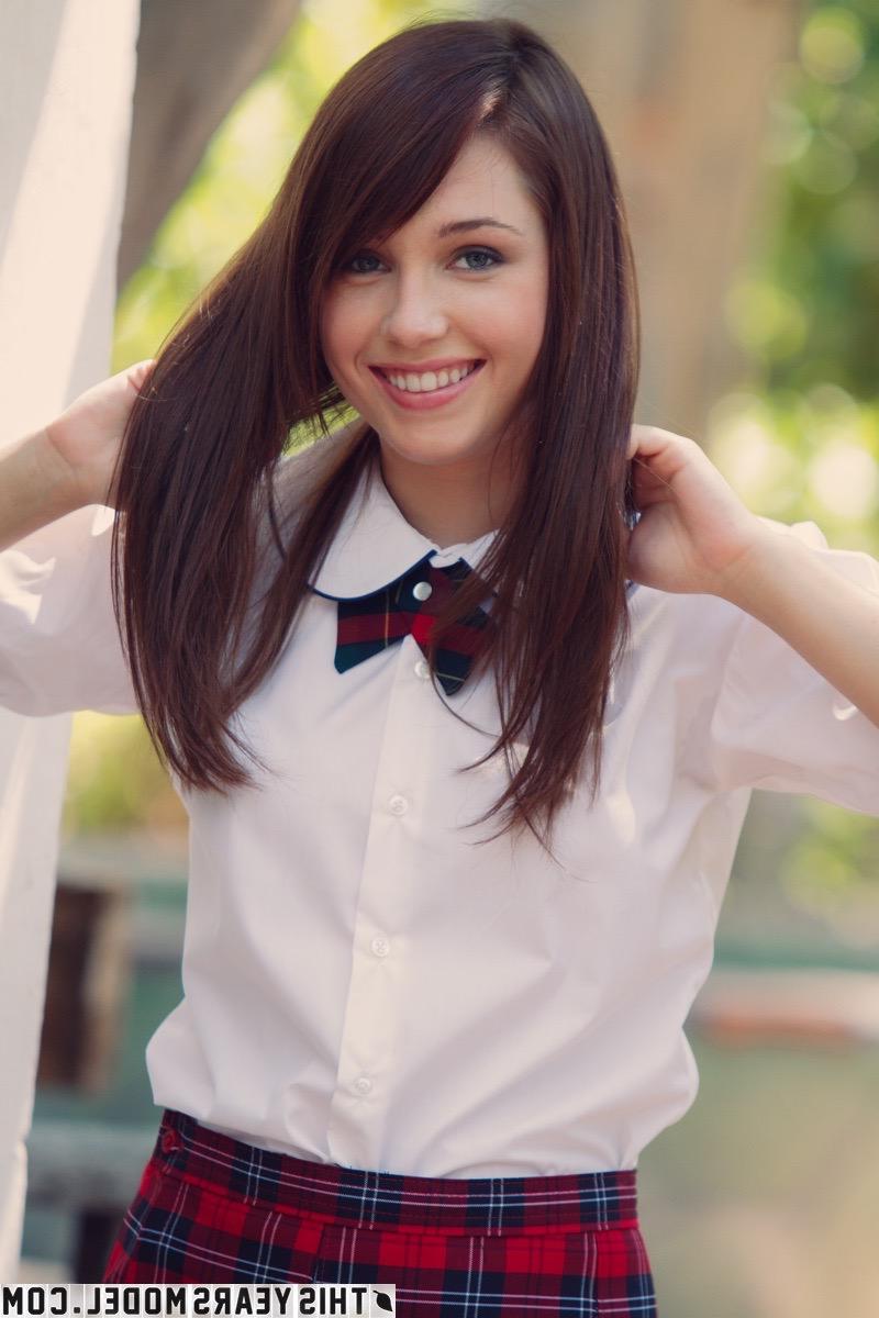 15P Hot schoolgirl Marissa May strips and teases for you outside