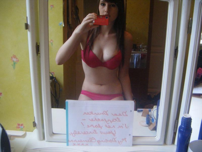 14P Naughty brunette GF with fine tits posing in lingerie