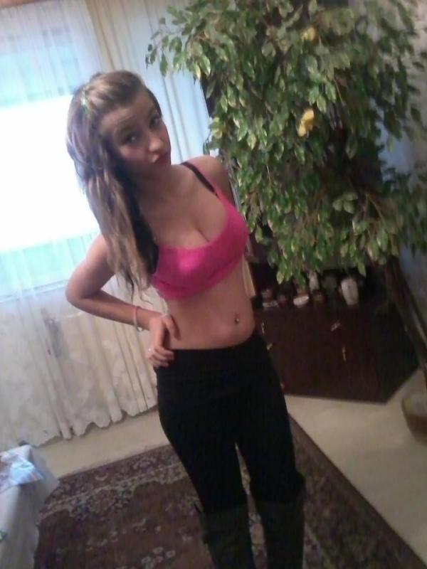 14P Teen with big round breasts poses in various sexy outfits