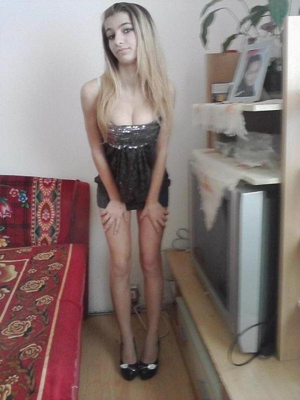 14P Teen with big round breasts poses in various sexy outfits