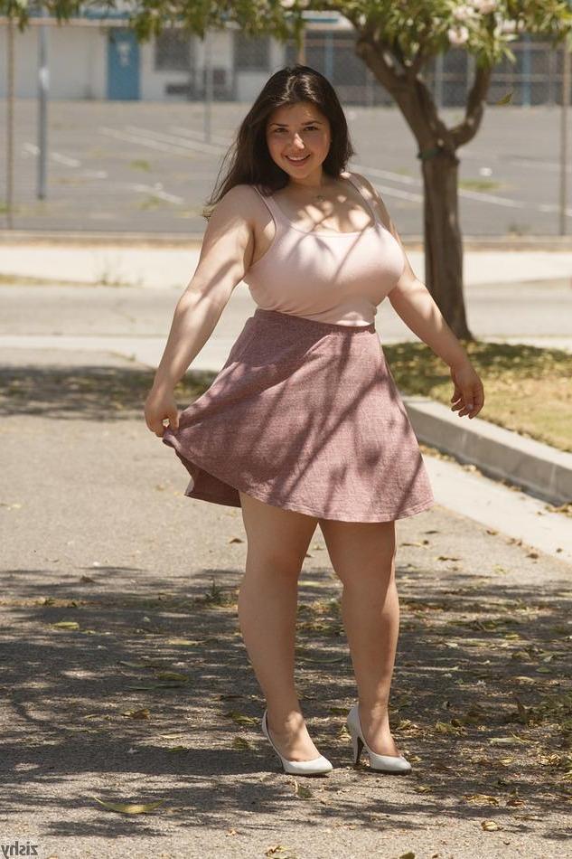 8P Curvy coed Carolina Munoz teases with her busty body