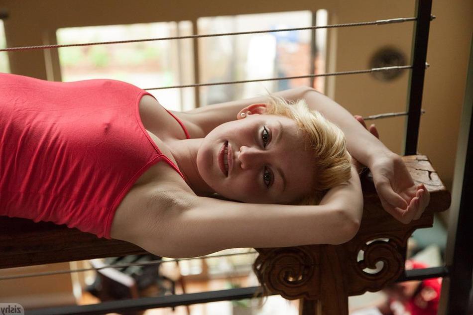 8P Blonde teen Wynne Leonard flashes and teases in her panties