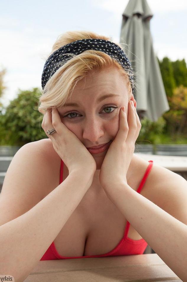 8P Blonde teen Wynne Leonard flashes and teases in her panties