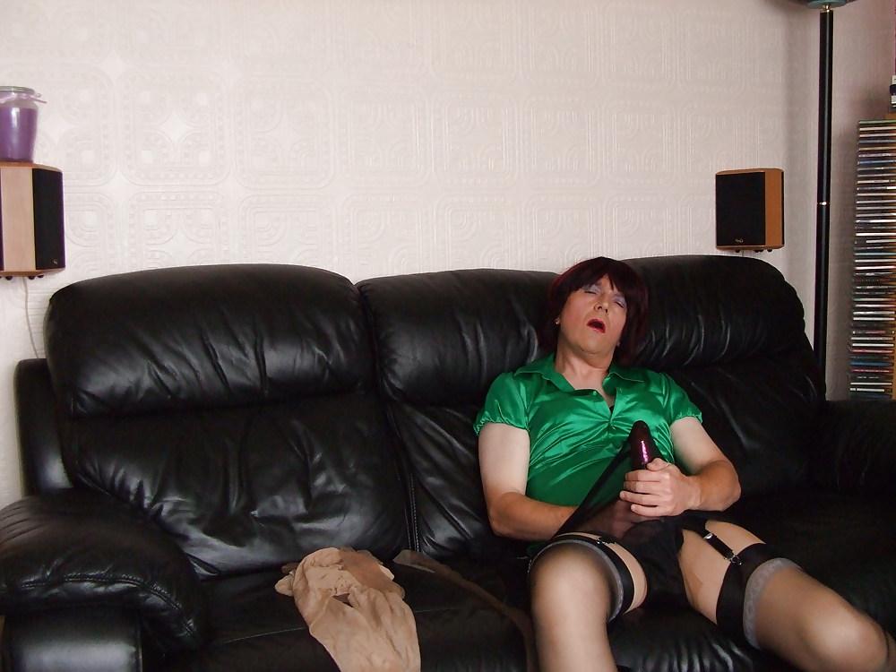 20P Sue plays with her nylons and dildo