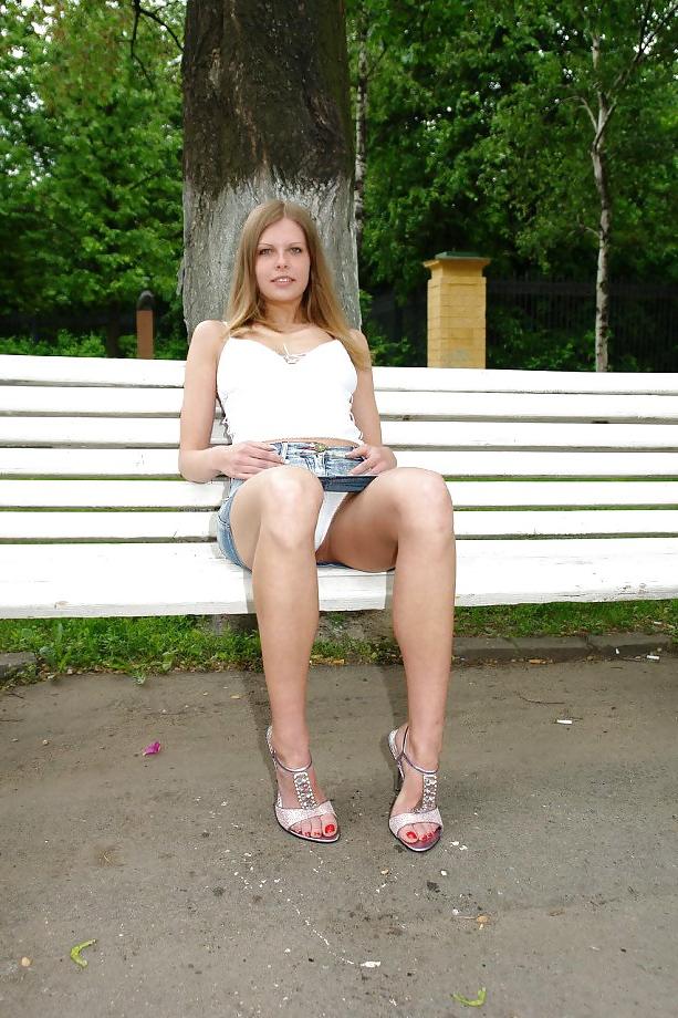 14P Long legs flashing slut Olga