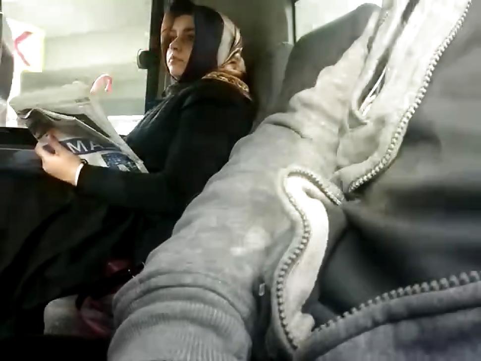 13P Flashing cock to arab hijab woman