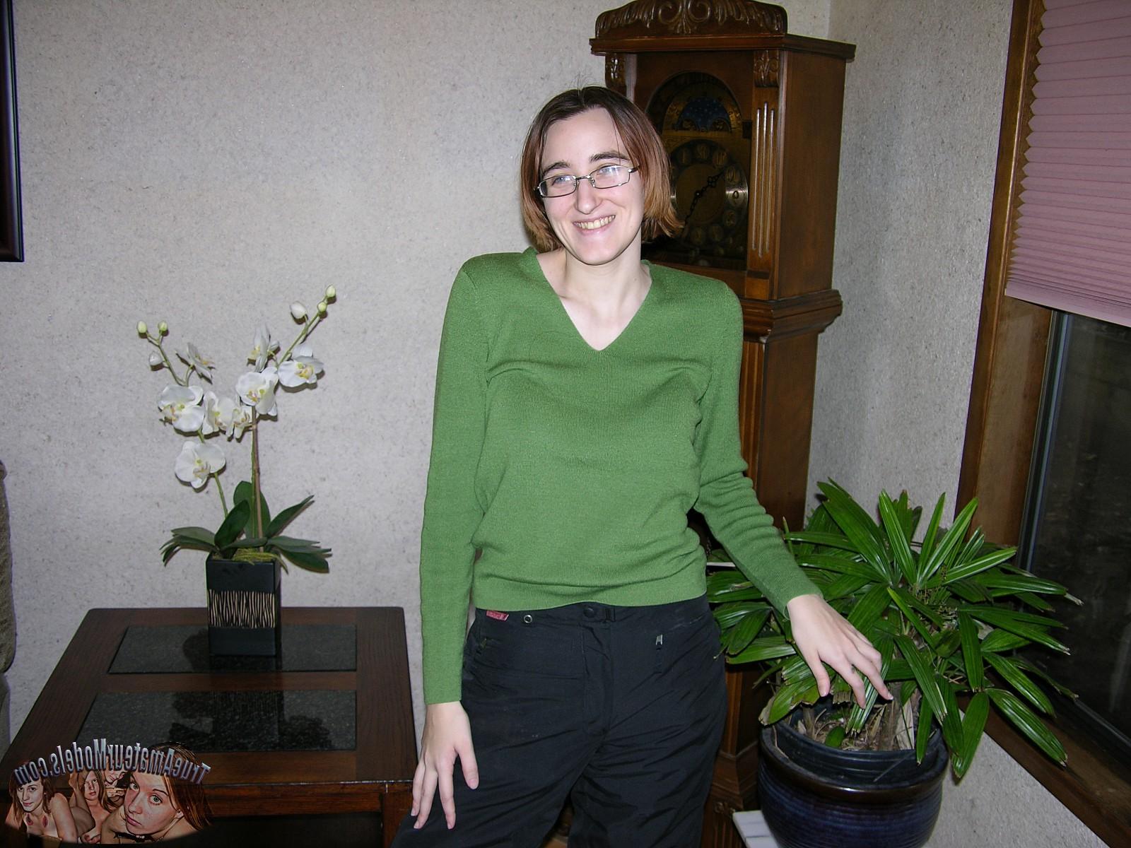20P Amateur Nerd Exposes All Natural Bush And Spreads Hairy Butthole