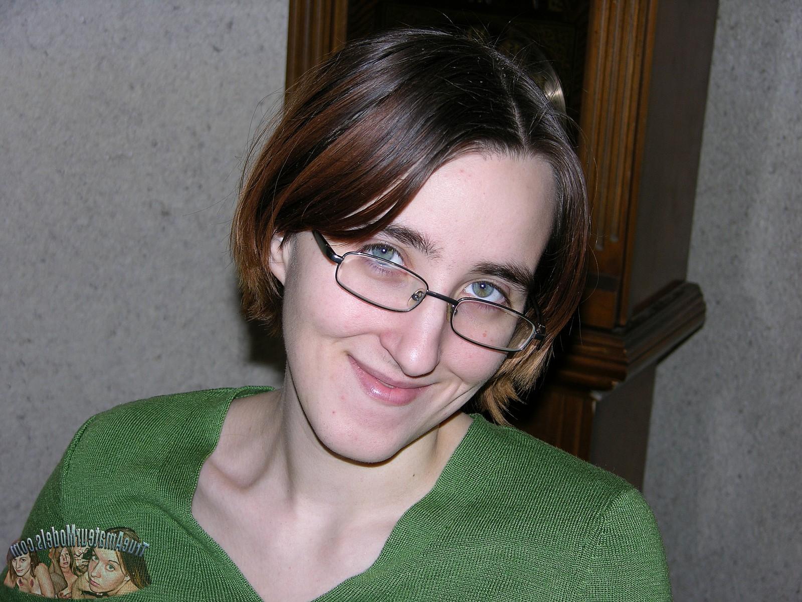 20P Amateur Nerd Exposes All Natural Bush And Spreads Hairy Butthole