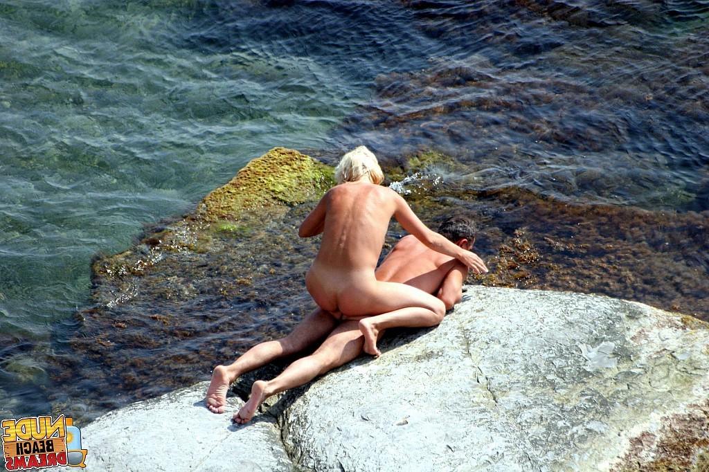 15P Blonde MILF caught totally naked on the beach