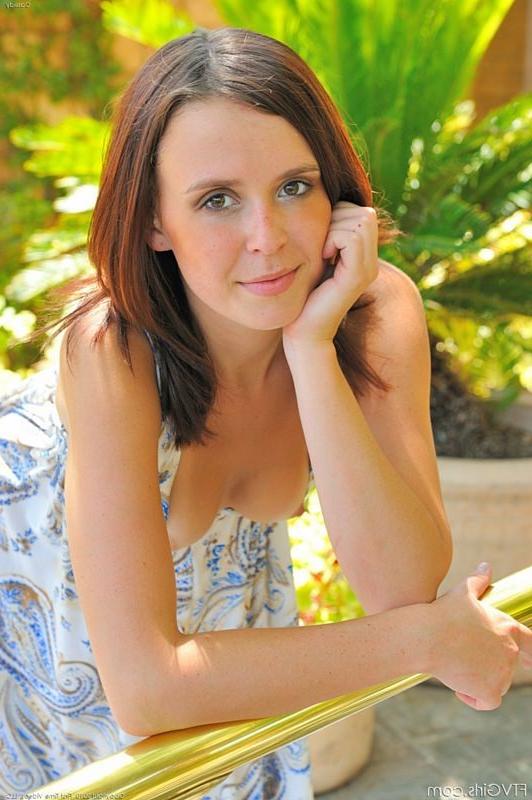 15P Cute nature girl strips off sundress at public park