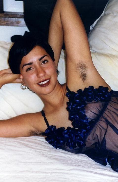 14P brunette showing off her hairy pussy