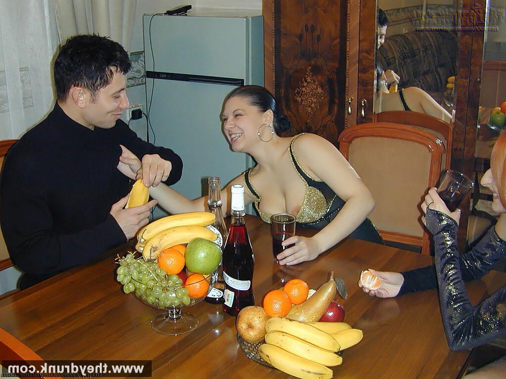 16P Drunk teen brunette Kristina and redhead Dina do blowjob and get