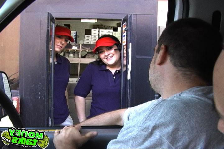 24P These 2 drive thru cuties take a 100 to flash and another 300 to fuck some custo