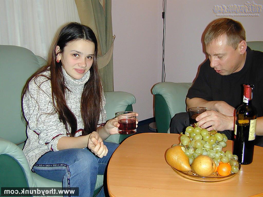 16P Drunk small tits teen brunette Natasha does blowjob and gets cun