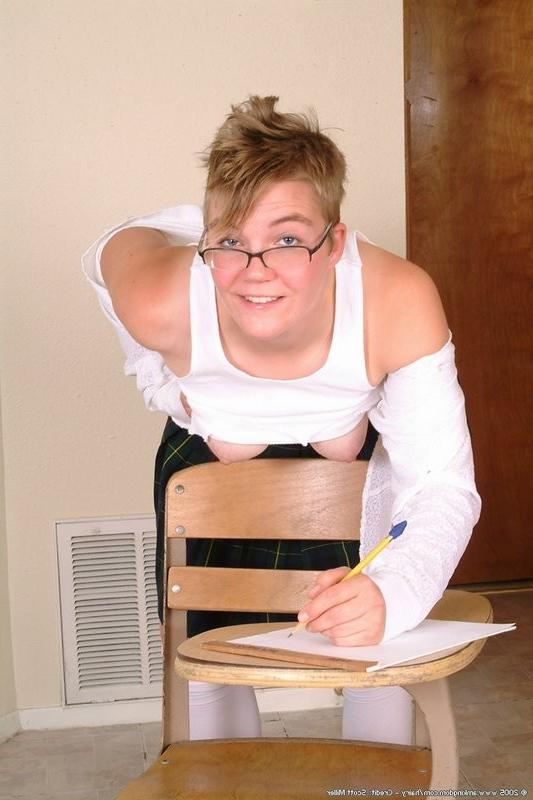 15P Heidi strips out of her schoolgirl uniform