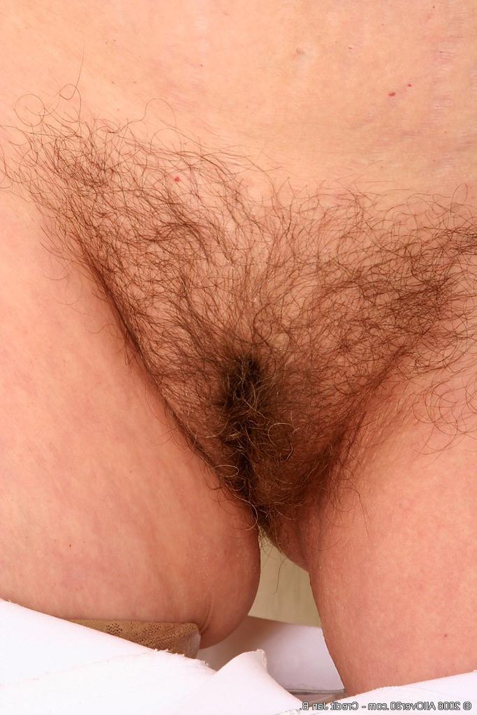 16P 63 year old Hannah plays with her furry bush at home
