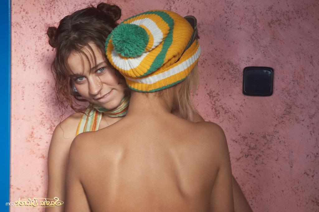 15P Young hotties playing with a beaded dildo