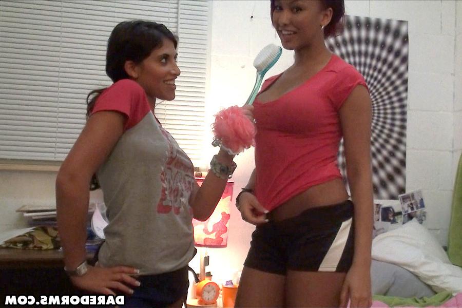 11P Check out these hot fucking college babes eat eachother out and get pounded hard