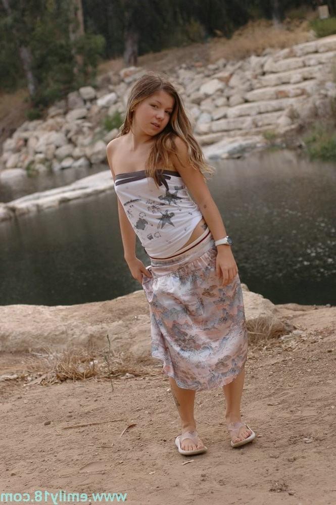 15P Young emily showing everything next to a river