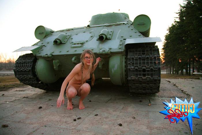 16P Loose blonde gets stripped near the tank