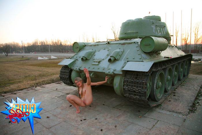 16P Loose blonde gets stripped near the tank