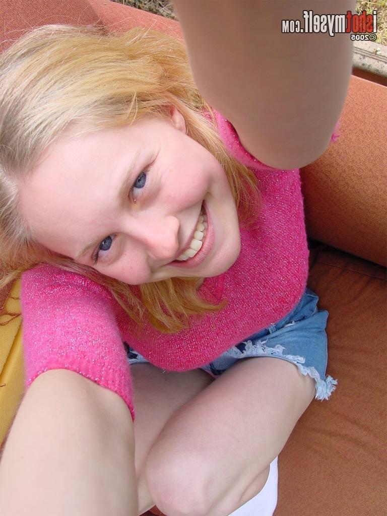15P Busty hairy amateur Chrissy snapping selfpics of her unshaved pussy