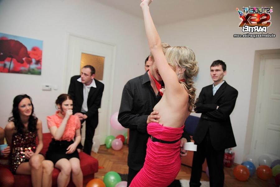 8P Hot college party with sexy babes