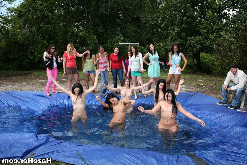 15P College teens hazed in swimming pool by lesbian sorority sisters