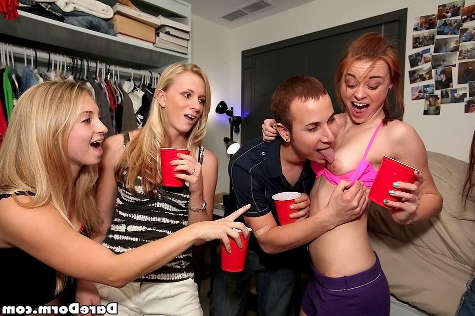 15P Drunk amateur college teen freshmen have group sex at dorm party